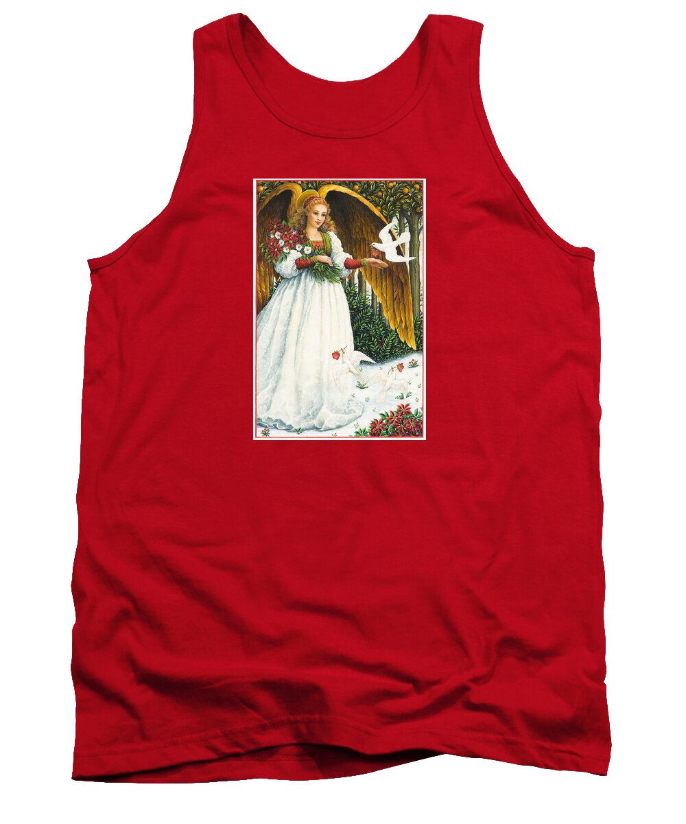 Angel Tank Top featuring the painting Messengers of Peace by Lynn Bywaters