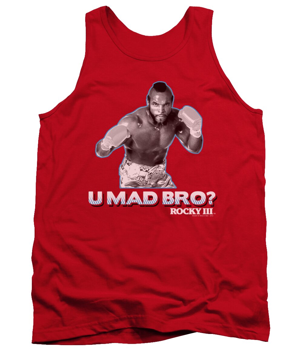 Sylvester Stallone Tank Top featuring the digital art Mgm - Rocky - U Mad Bro by Brand A