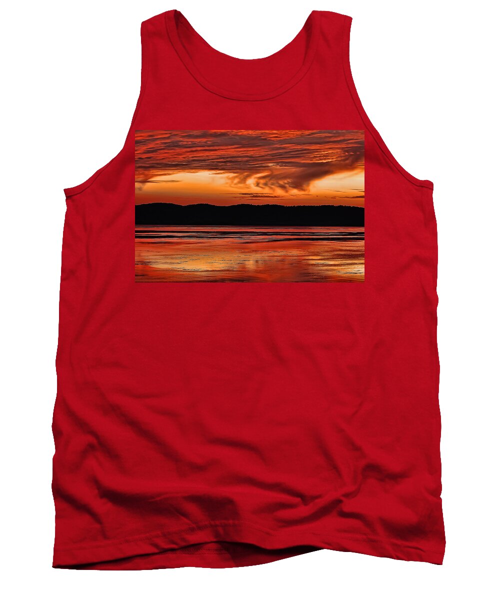 River Tank Top featuring the photograph Mississippi River Sunset by Don Schwartz
