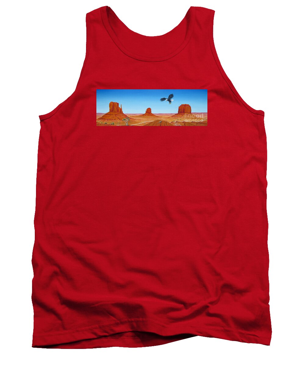 Monument Valley Tank Top featuring the painting Monument Valley by Jerome Stumphauzer