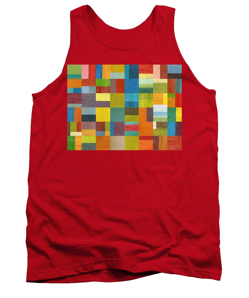 Abstract Tank Top featuring the painting Multiple Exposures lll by Michelle Calkins