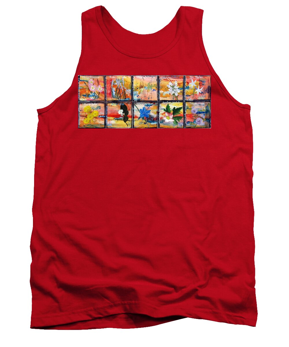 Series Tank Top featuring the painting native Texas wildflowers B by Michael Dillon