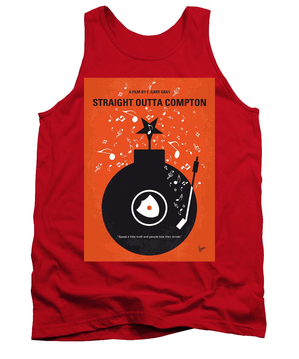 Straight Outta Compton Tank Top featuring the digital art No422 My Straight Outta Compton minimal movie poster by Chungkong Art