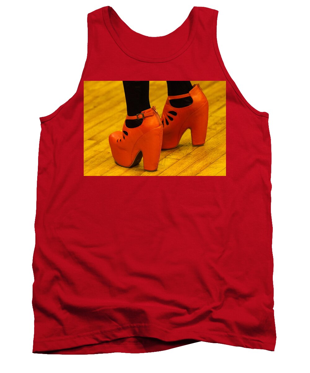 Black Tank Top featuring the photograph Orange Pair by Ed Gleichman