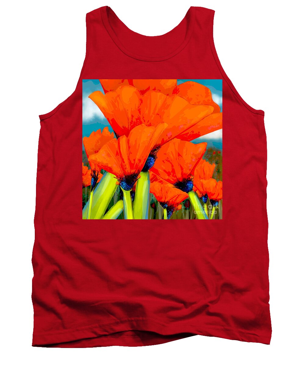 Poppies Tank Top featuring the digital art Pavot by Mary Eichert