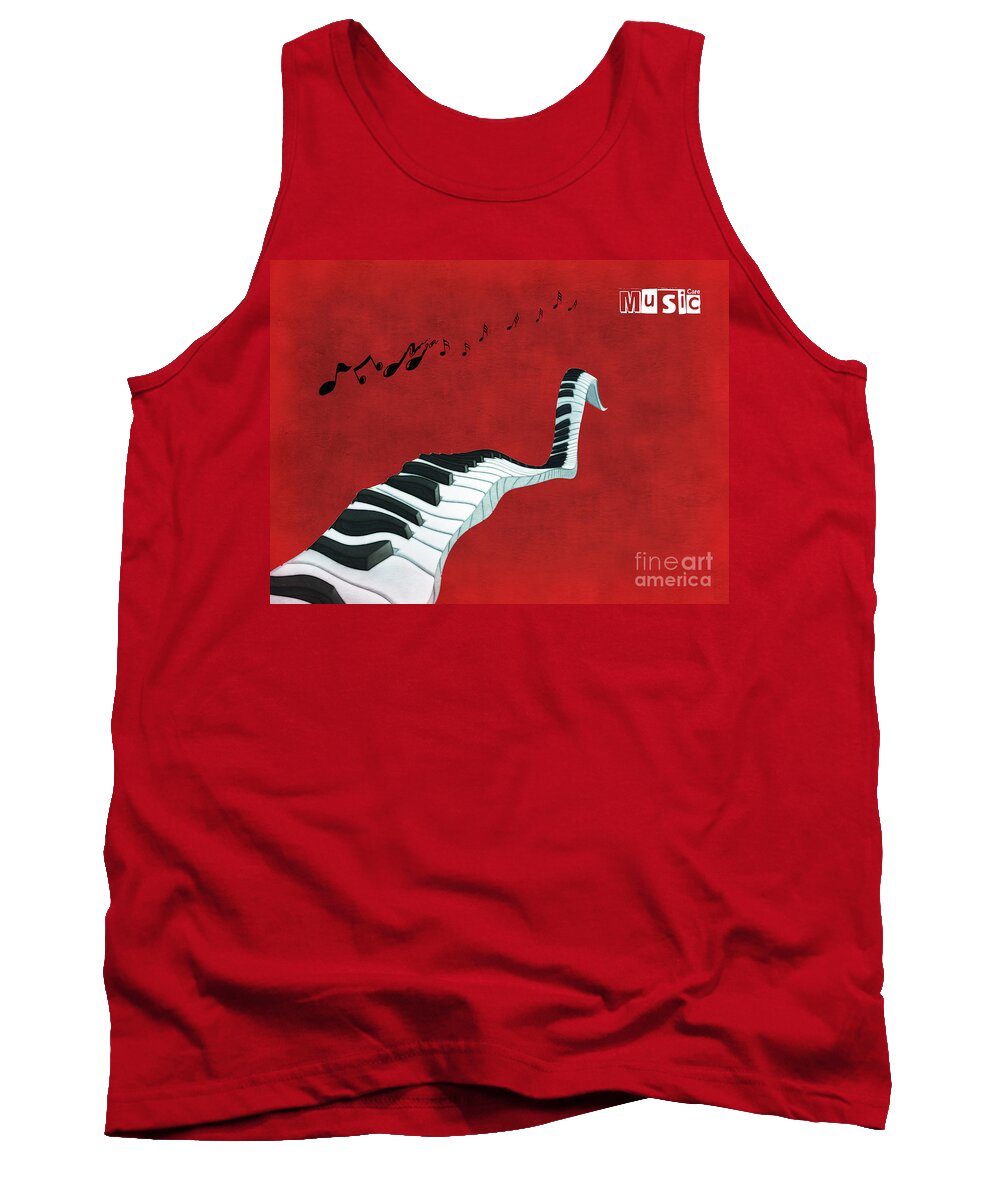 Piano Tank Top featuring the digital art Piano Fun - s01at01 by Variance Collections