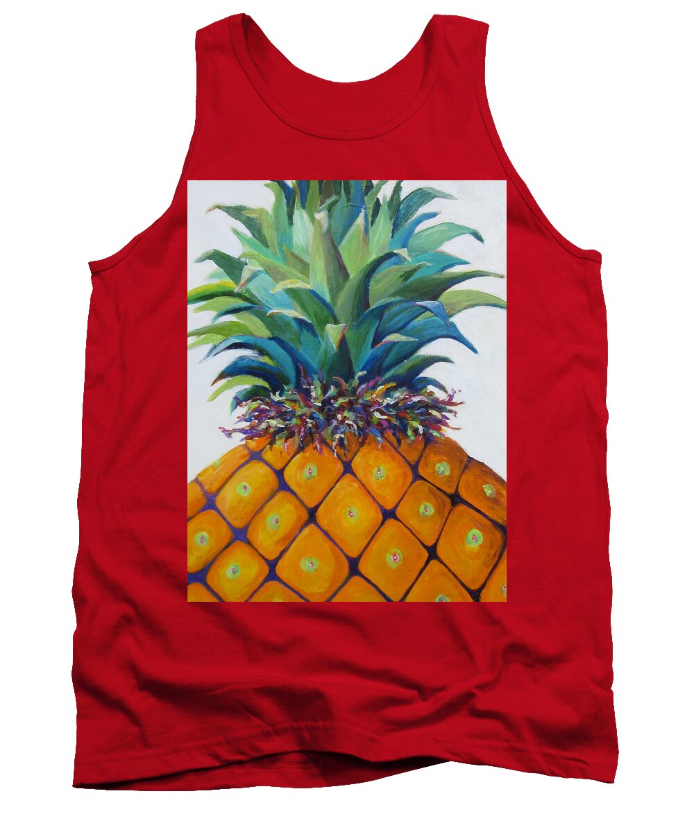 Pineapple Tank Top featuring the painting Pineapple I by Anne Marie Brown