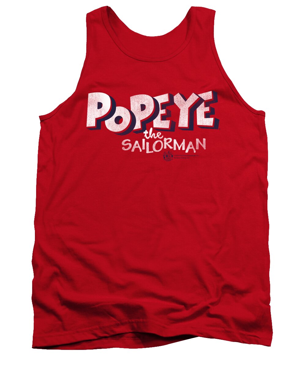  Tank Top featuring the digital art Popeye - 3d Logo by Brand A