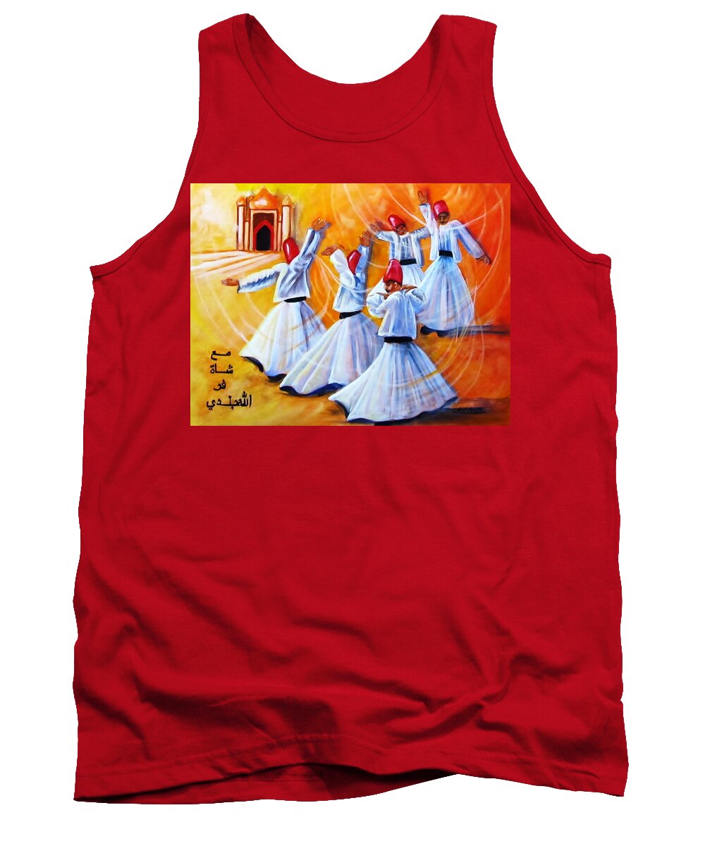 Whirling Tank Top featuring the painting Prayer Circles by Carol Allen Anfinsen
