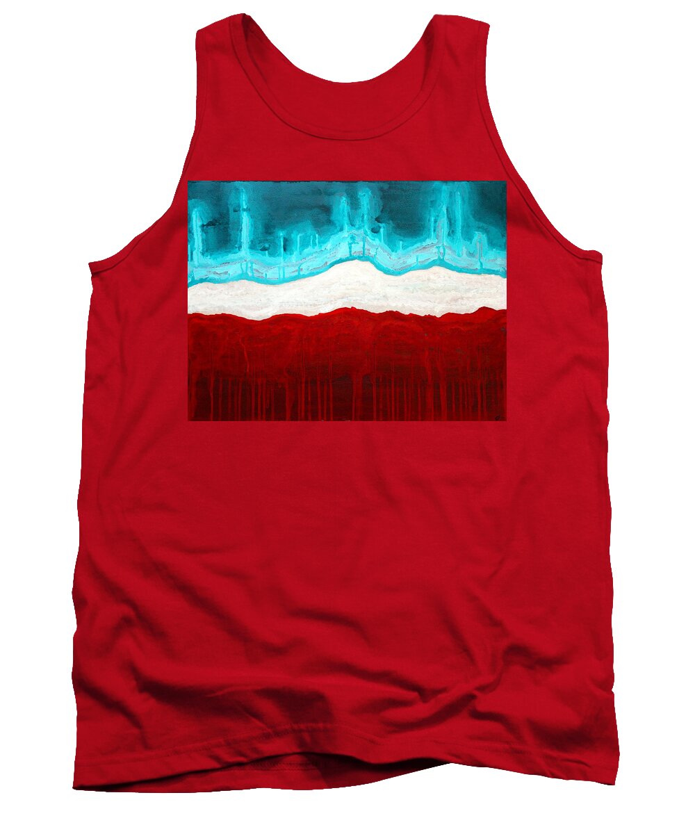 Native American Tank Top featuring the painting Pueblo Cemetery original painting by Sol Luckman