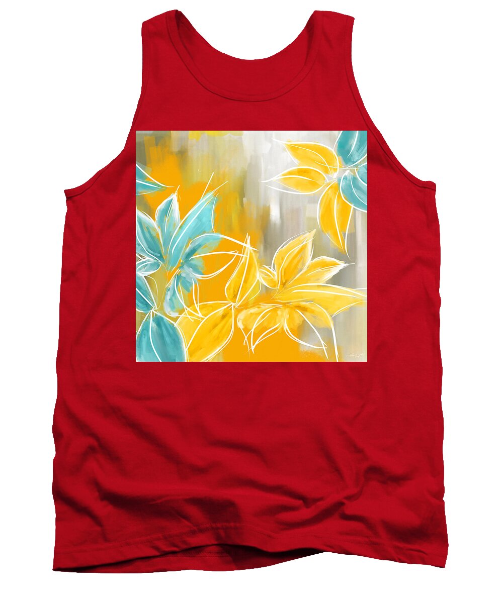 Yellow Tank Top featuring the painting Pure Radiance by Lourry Legarde