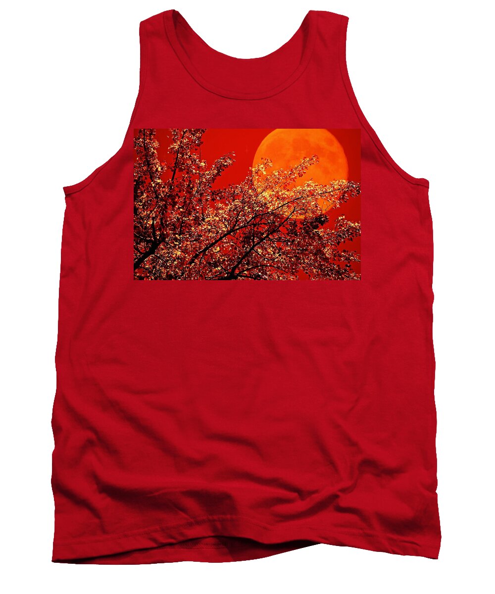 Abstract Tank Top featuring the photograph Red October by Barbara S Nickerson