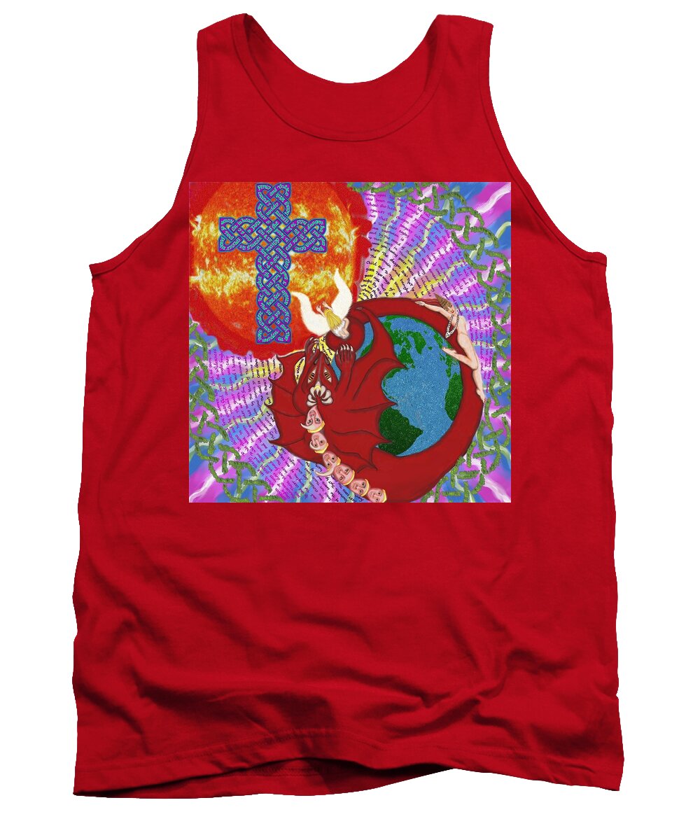 Bible Tank Top featuring the painting Revelation 12 by Hidden Mountain