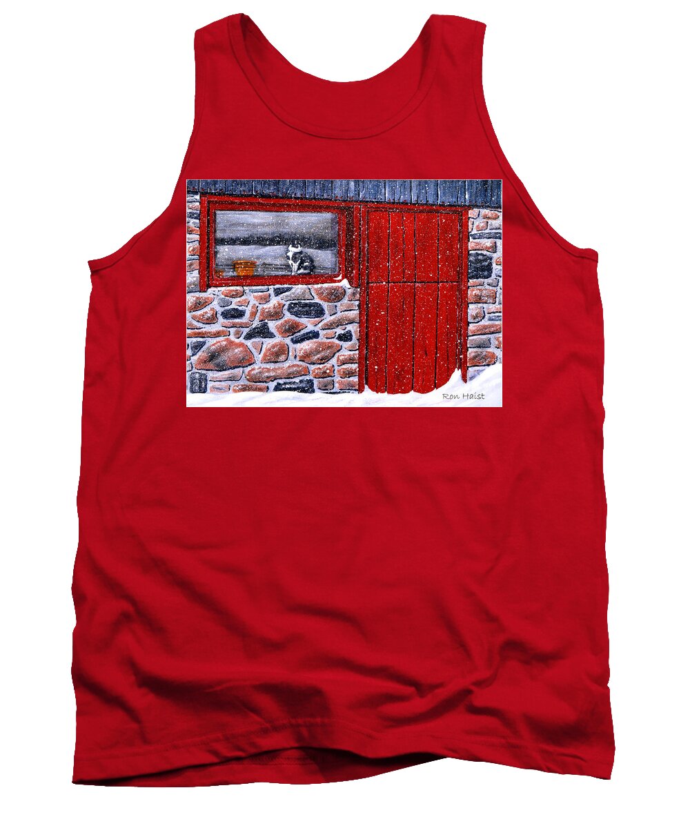 Barn Tank Top featuring the painting Rob's Barn by Ron Haist