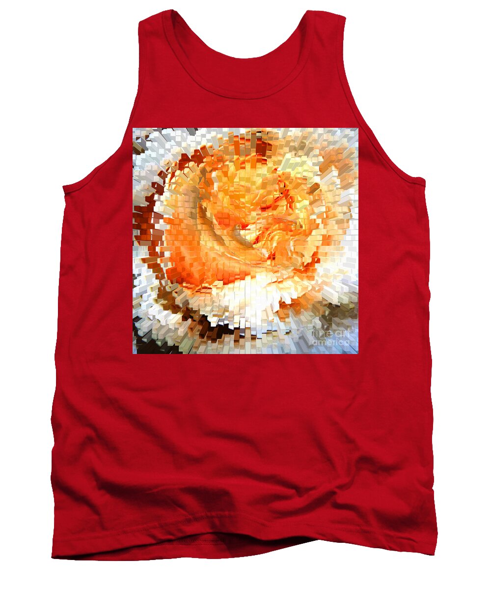 Gardens Tank Top featuring the digital art Rose In Bloom by Alys Caviness-Gober