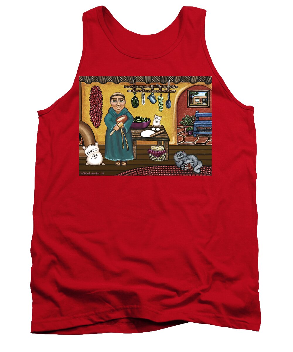 San Pascual Tank Top featuring the painting San Pascuals Kitchen by Victoria De Almeida