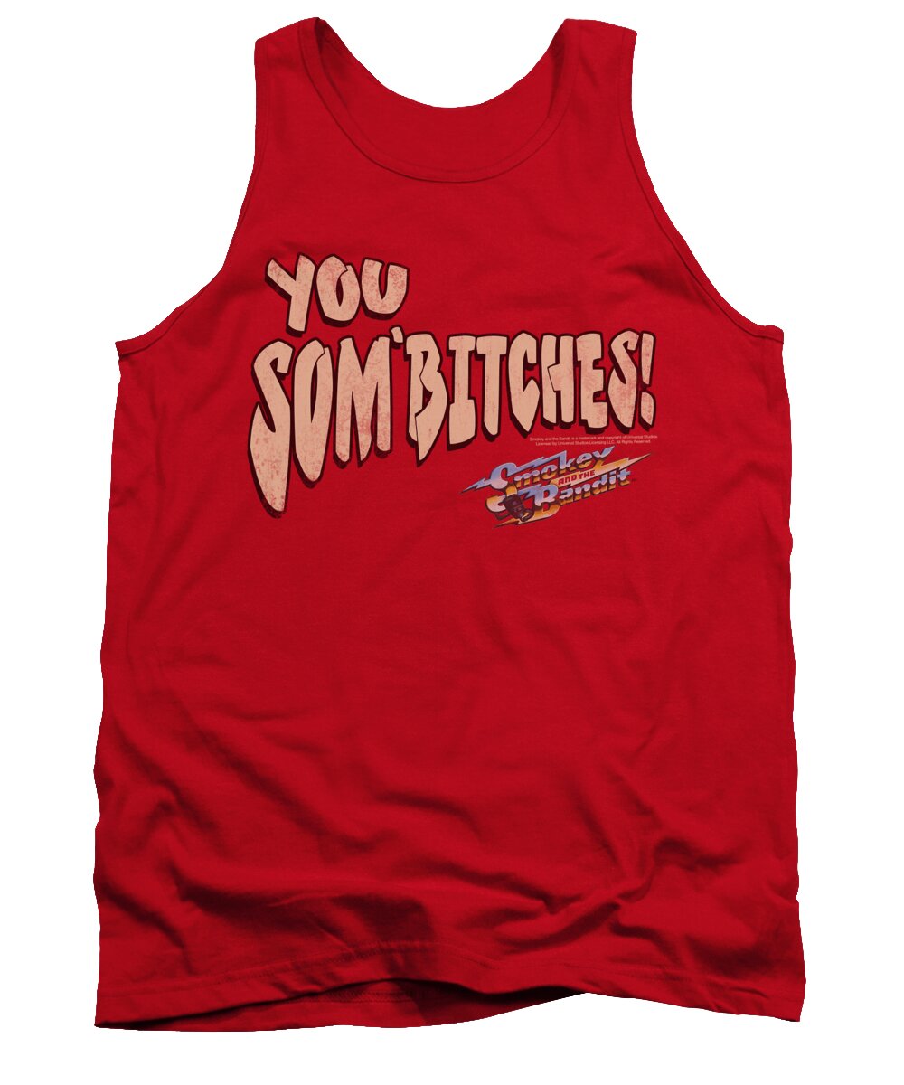 Smokey And The Bandit Tank Top featuring the digital art Smokey And The Bandit - Sombitch by Brand A
