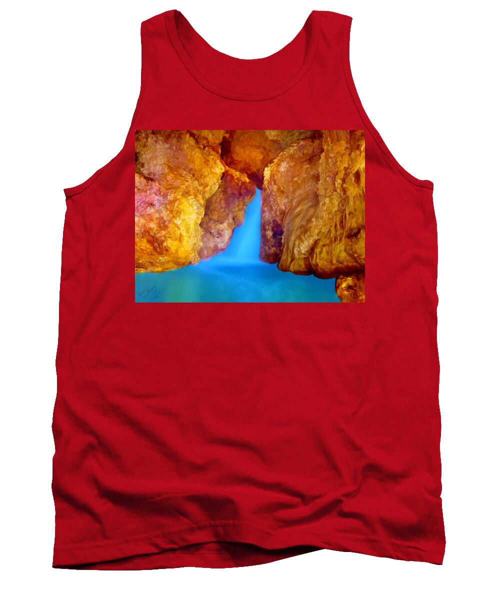 Quartz Tank Top featuring the painting Smokey Quartz Cave by Bruce Nutting