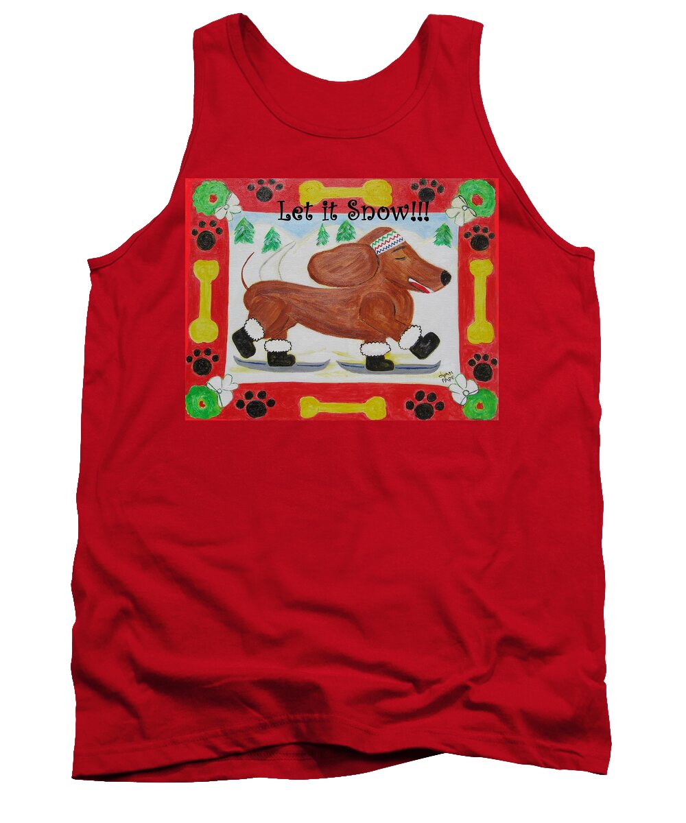 Dogs Tank Top featuring the painting Snow Dog by Diane Pape