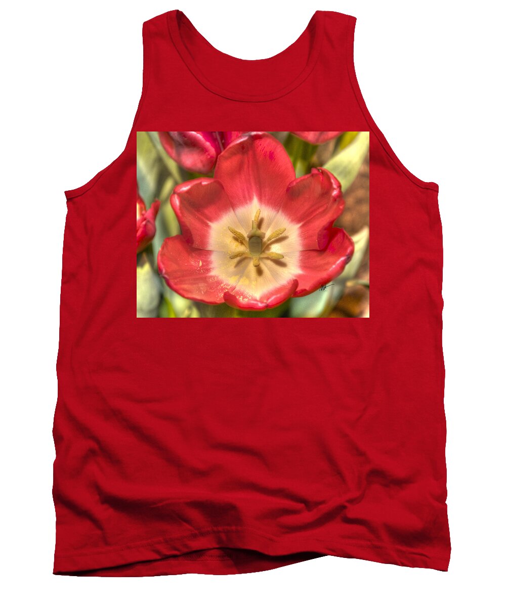 Spring Tank Top featuring the photograph Spring Red Tulip by Mark Valentine