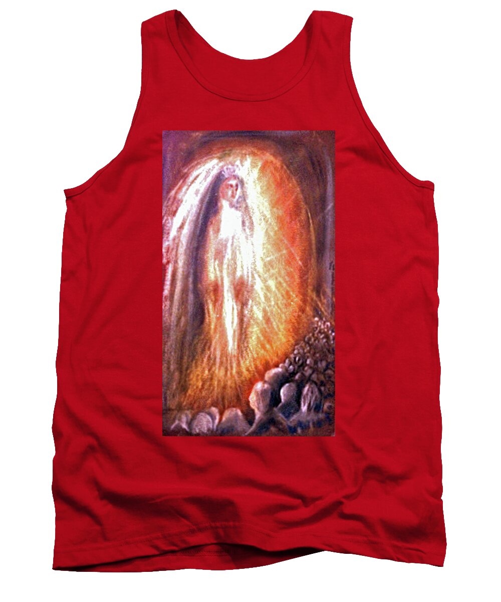 Edwards Tank Top featuring the drawing Statues at the Shrine by Michael Anthony Edwards