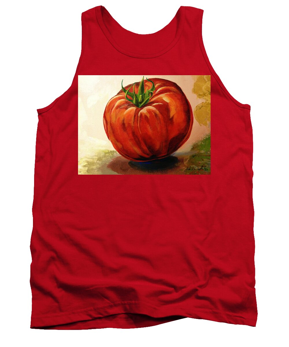Tomato Tank Top featuring the painting Summer Fruit by John Duplantis