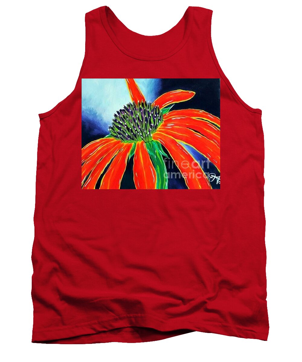 Cone Tank Top featuring the painting Summer Kissed Cone Flower by Jackie Carpenter