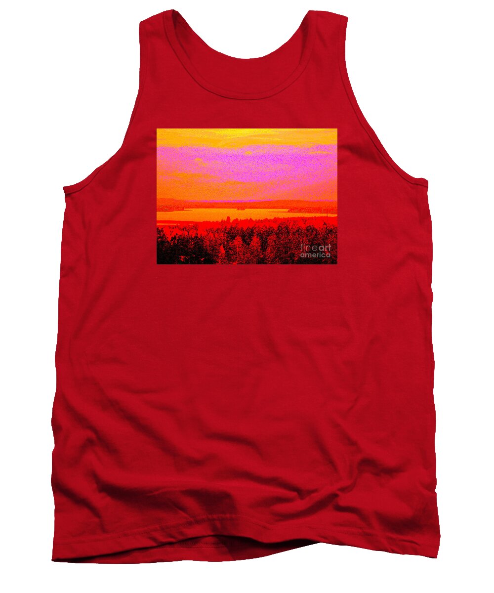 Landscape Canvas Prints Tank Top featuring the photograph Sunset glow by Pauli Hyvonen