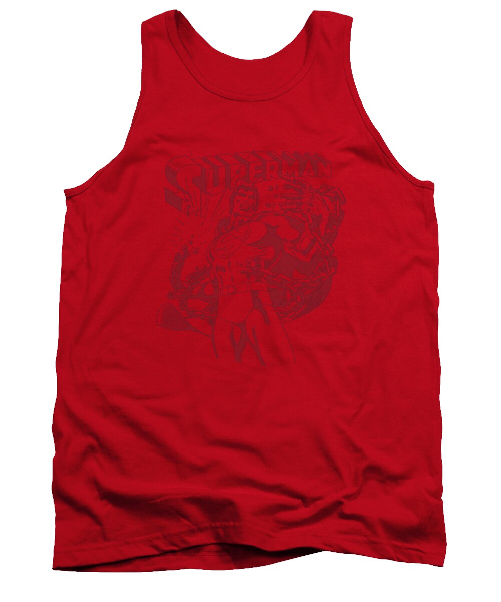 Superman Tank Top featuring the digital art Superman - Code Red by Brand A