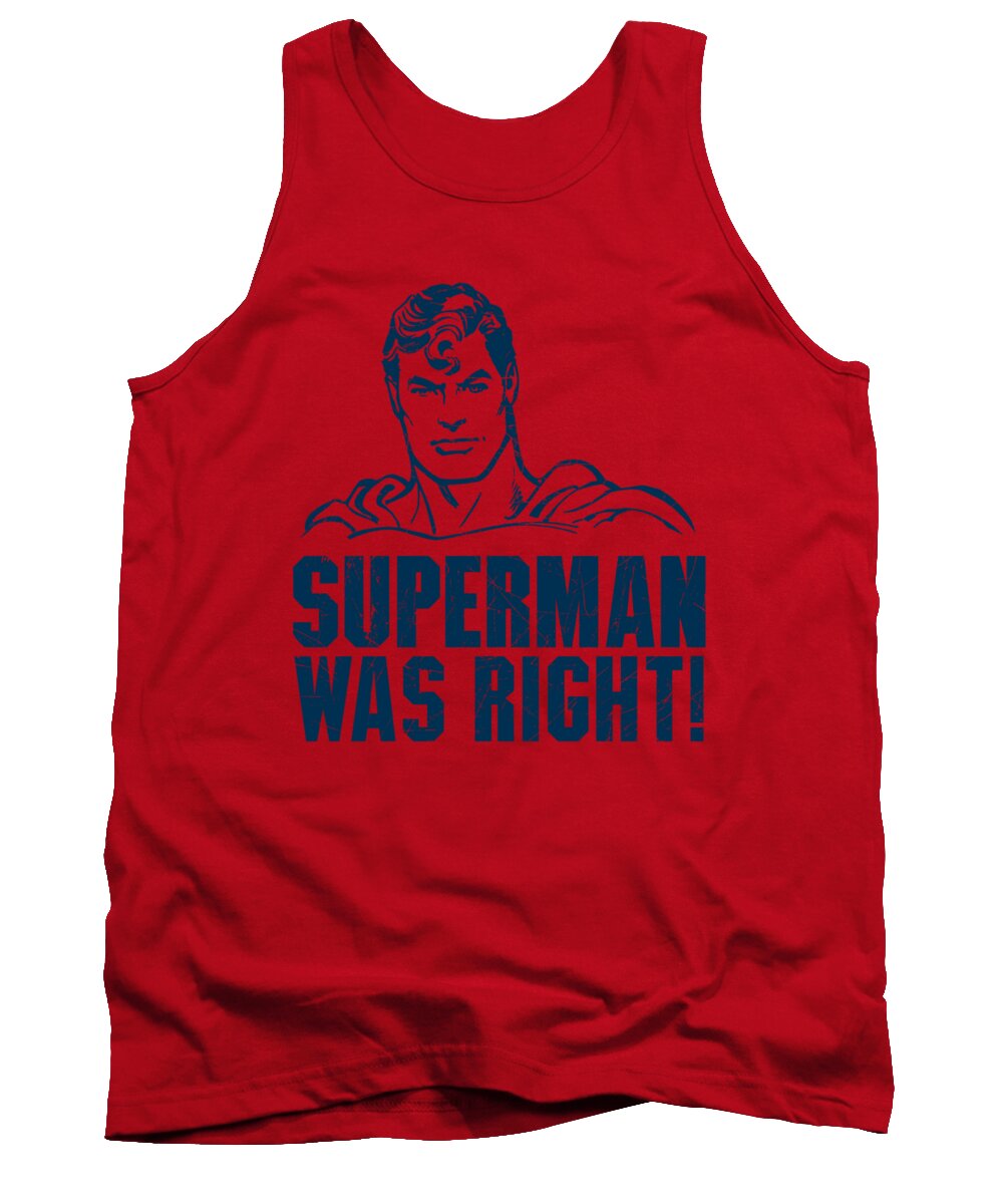  Tank Top featuring the digital art Superman - Was Right by Brand A