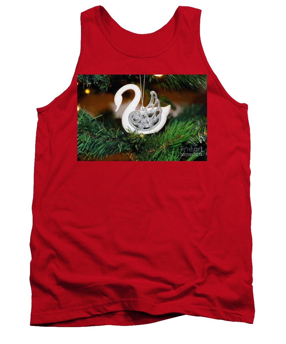 Christmas Tank Top featuring the photograph Swans a swimming by Cassandra Buckley