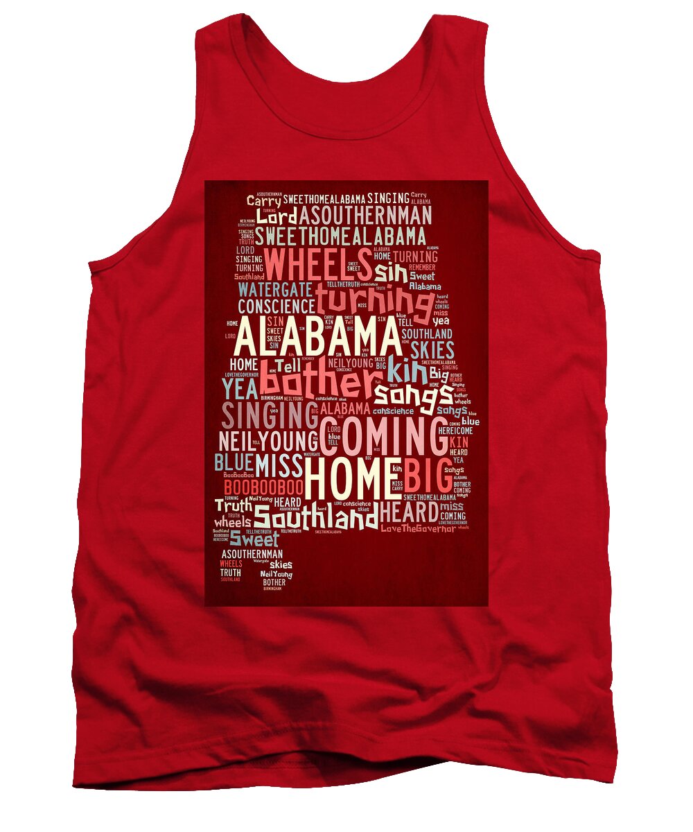 Wright Fine Art Tank Top featuring the digital art Sweet Home Alabama 4 by Paulette B Wright