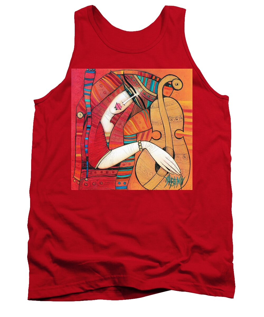 Albena Tank Top featuring the painting Tenderly by Albena Vatcheva