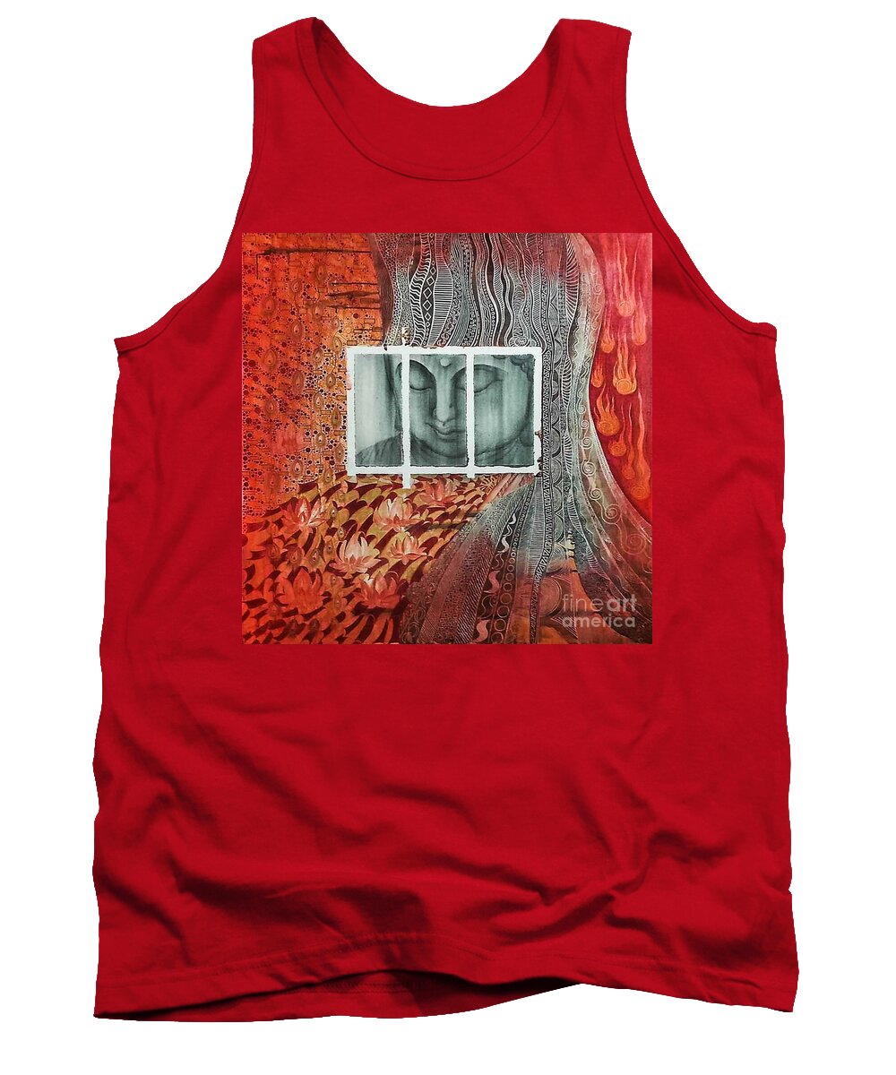 Painting Tank Top featuring the painting The Buddhist Color by Fei A