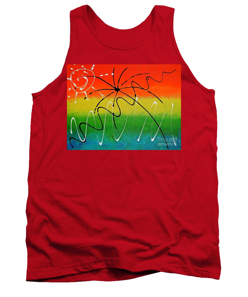 Abstract Tank Top featuring the painting The Palm by Laura Forde