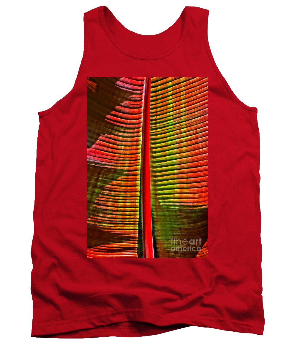 Abstract Art Tank Top featuring the photograph The Red PALM by Joseph J Stevens