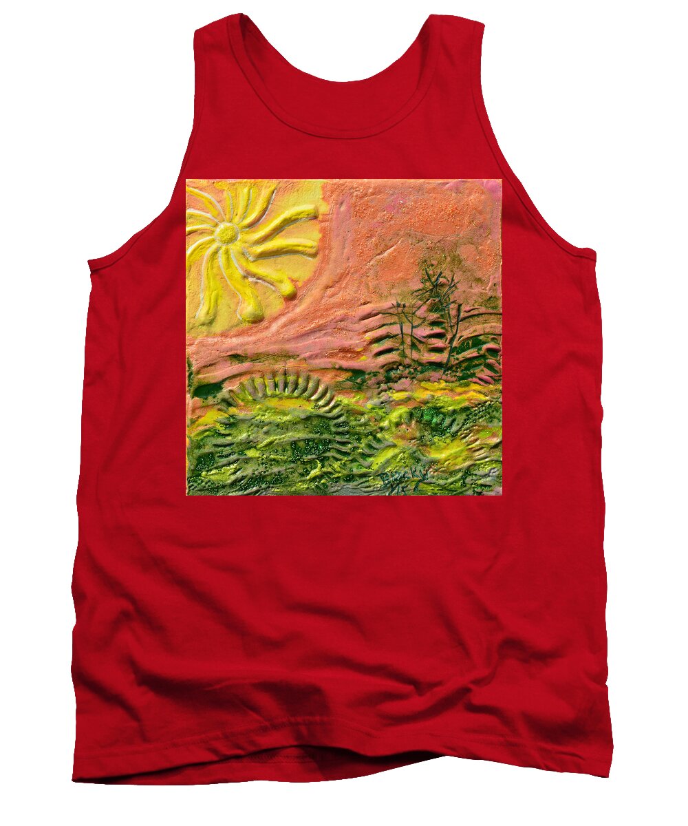 Sunshine Tank Top featuring the painting The Sound Of Sunshine by Donna Blackhall