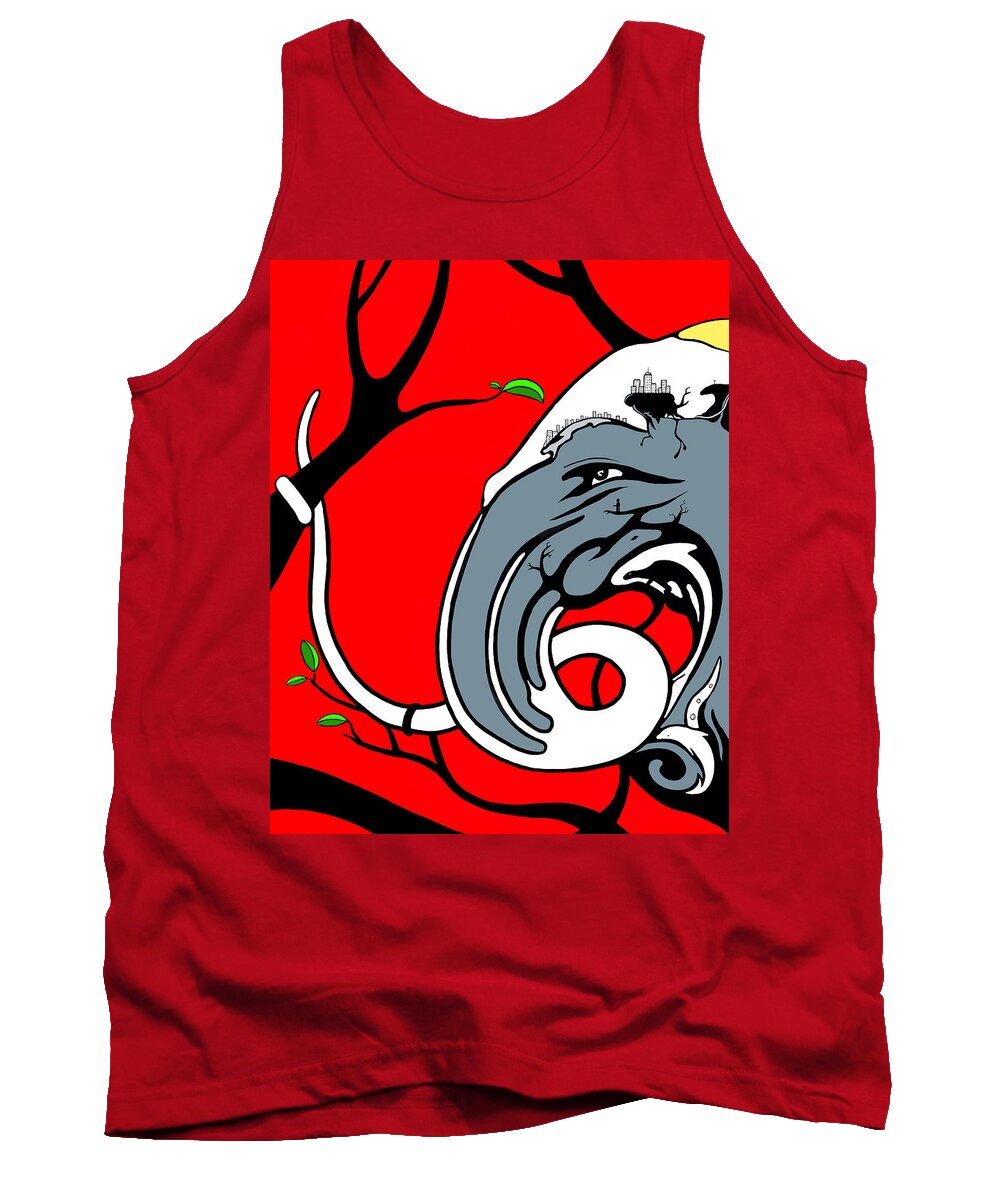 Branch Tank Top featuring the digital art Twisted by Craig Tilley
