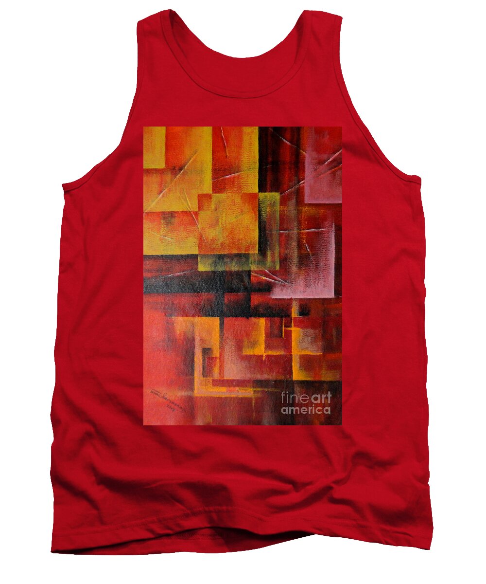 Art Tank Top featuring the painting Layer by Tamal Sen Sharma