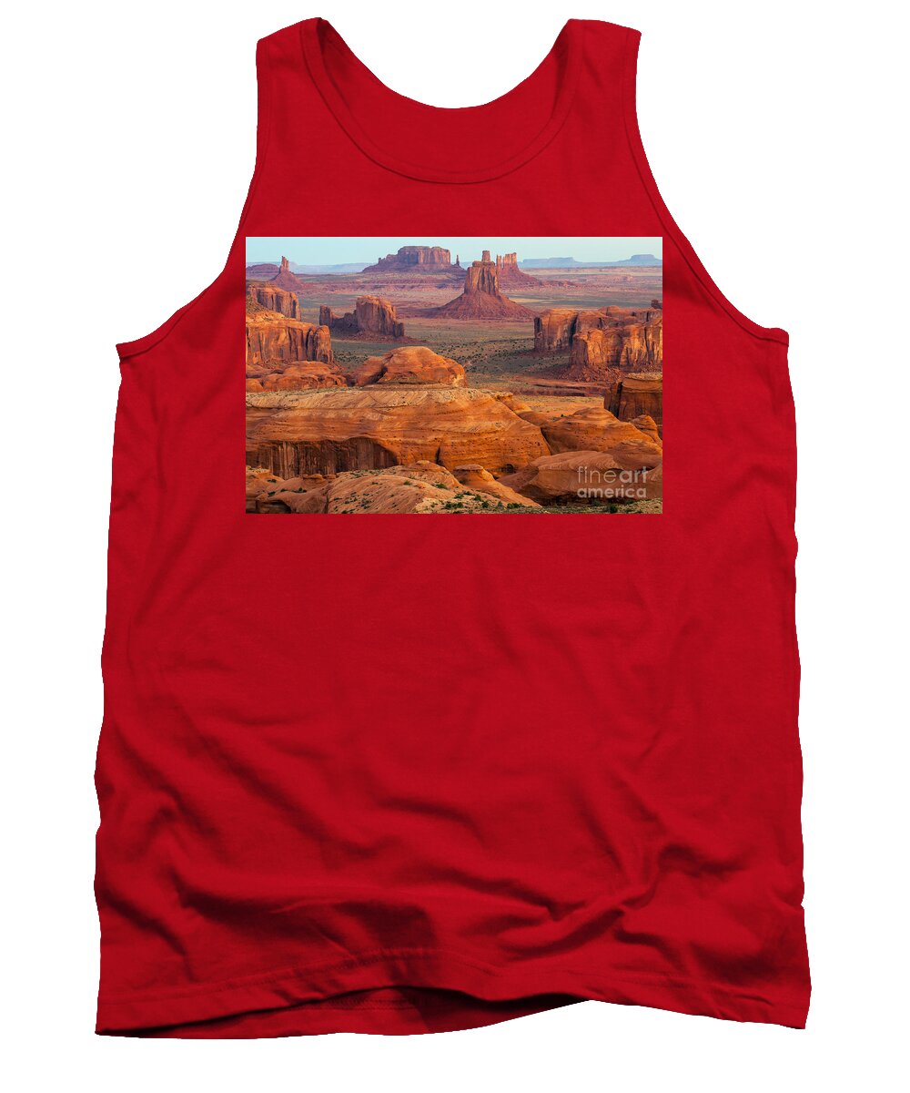 Monument Valley Tank Top featuring the photograph Valley of Monuments at Dawn by Bob Phillips