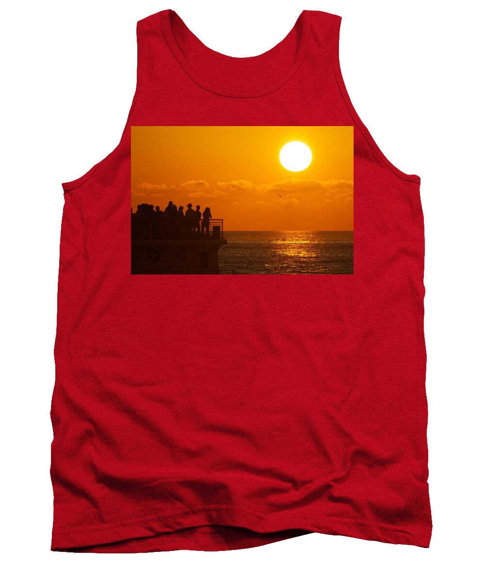 Mallory Square Tank Top featuring the photograph Watching the Sunset by Allan Morrison