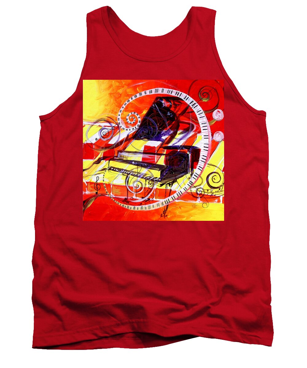 Piano Tank Top featuring the painting Abstract Jazzy Piano by J Vincent Scarpace