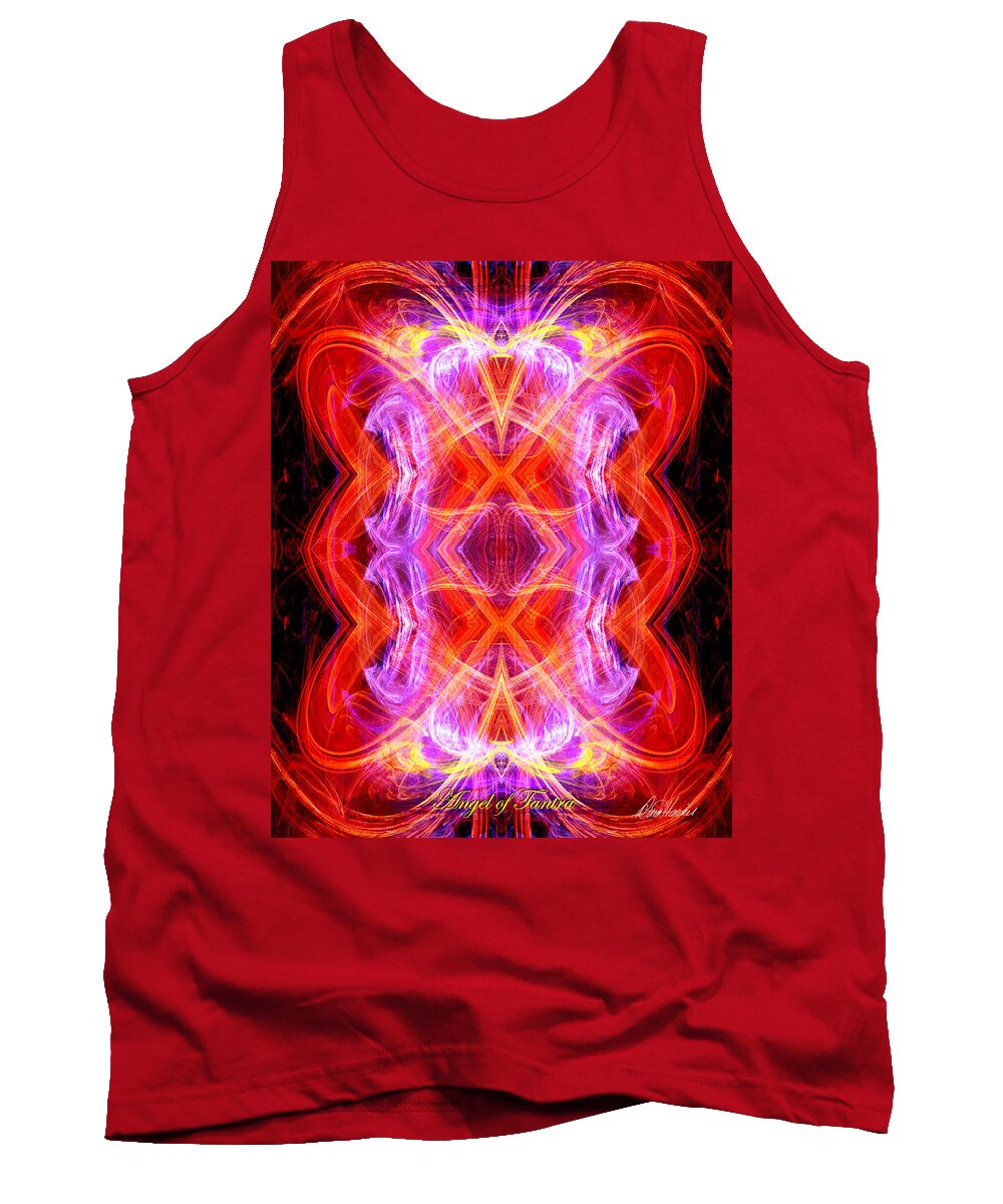Angel Tank Top featuring the digital art Angel of Tantra by Diana Haronis