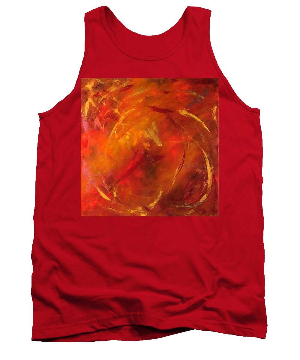 Abstract Tank Top featuring the painting Fairy Swirl by Shannon Grissom