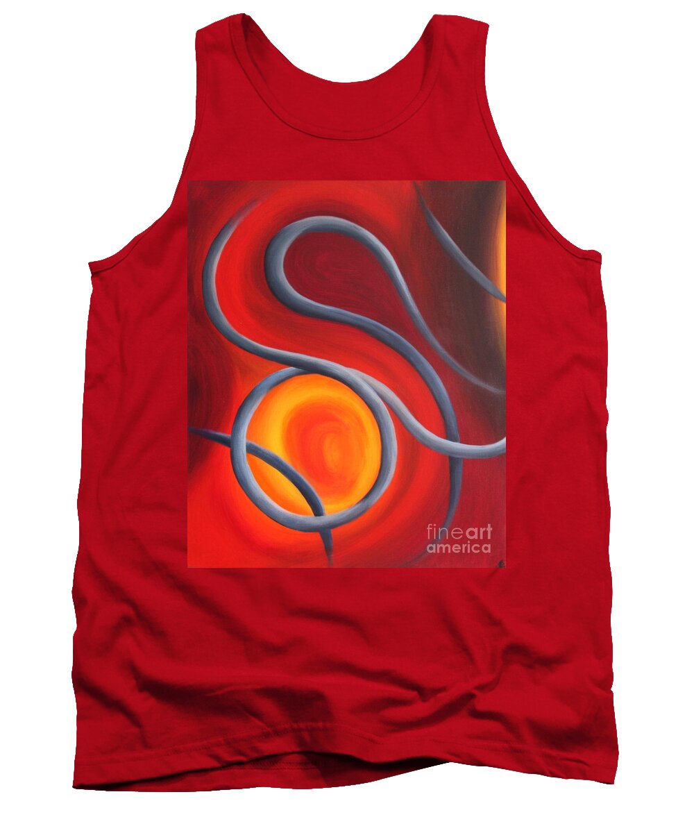 Contemporary Canvas Prints Tank Top featuring the painting Kundalini by Reina Cottier