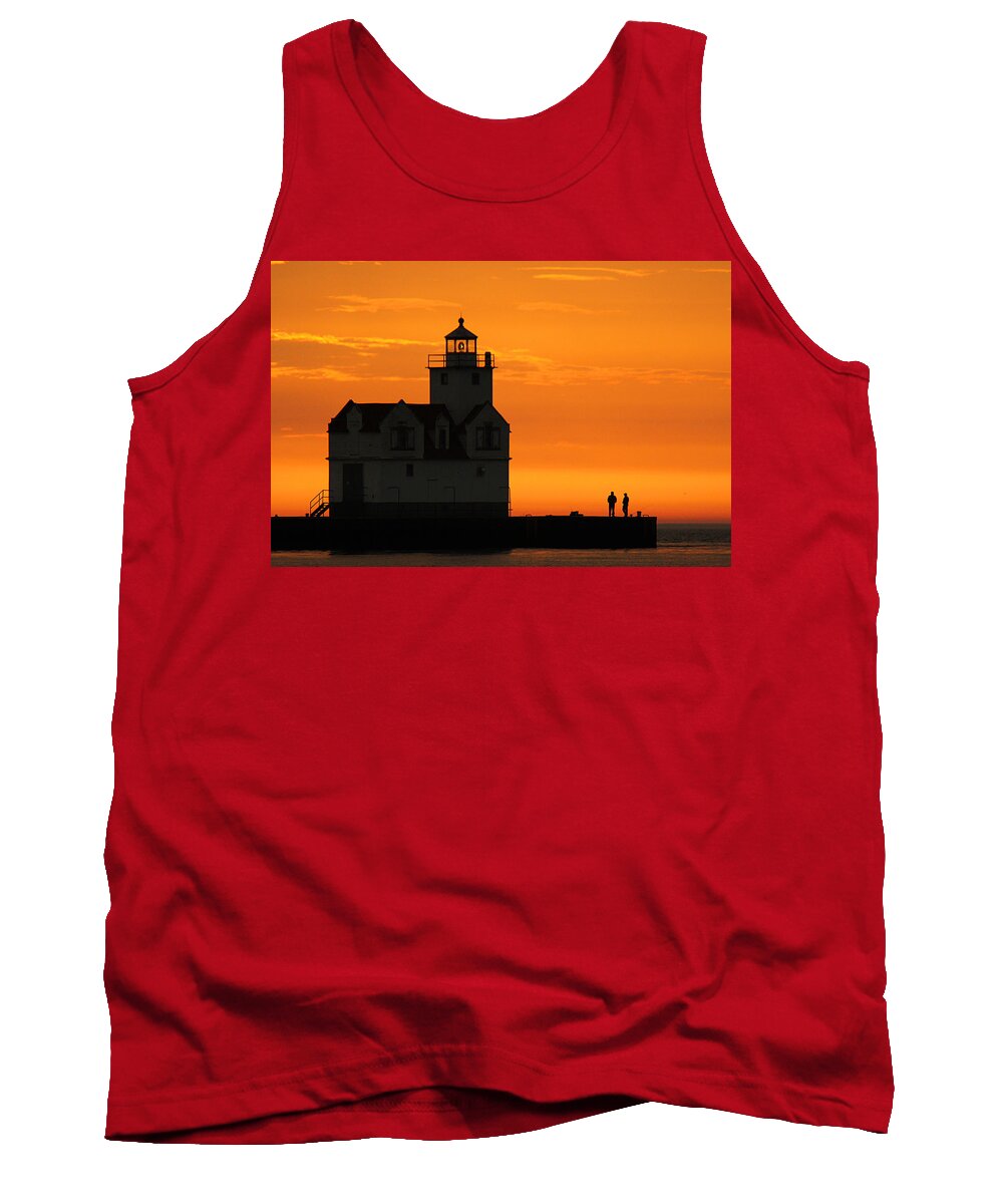Lighthouse Tank Top featuring the photograph Morning Friends by Bill Pevlor