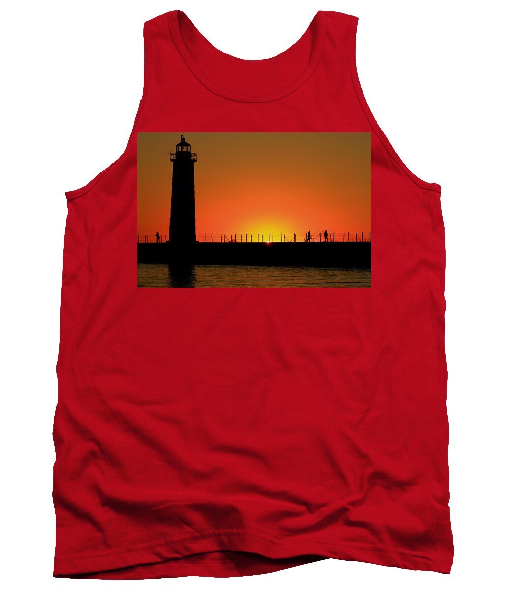 Fishing Tank Top featuring the photograph The End Of The Day by Dennis Pintoski
