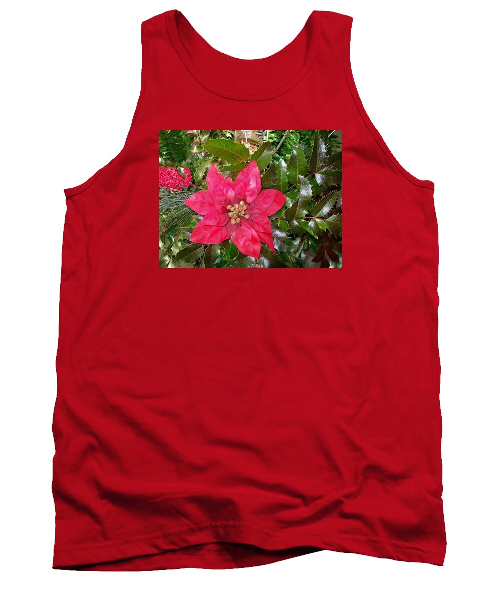 Oregon Tank Top featuring the photograph Christmas Poinsettia by Sharon Duguay