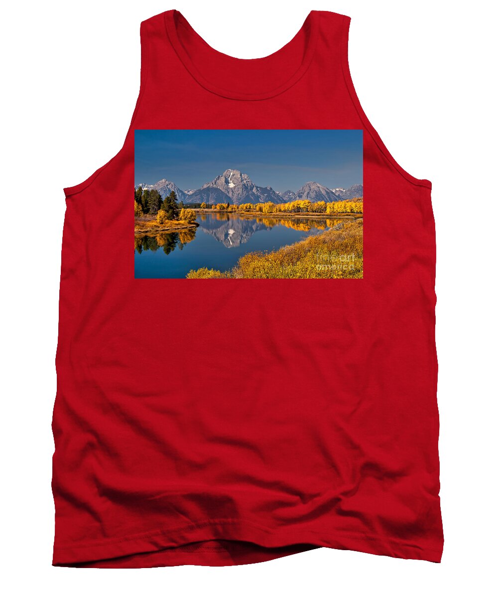 Oxbow Bend Tank Top featuring the photograph Fall Colors at Oxbow Bend in Grand Teton National Park by Sam Antonio