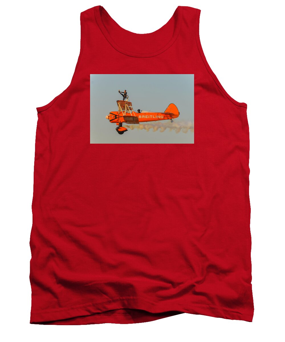 Wingwalking Tank Top featuring the photograph Breitling Wingwalkers Team at Al Ain Air Show, UAE #2 by Ivan Batinic
